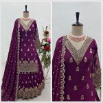 LATEST FAUX GEORGETTE SEQUENCE EMBROIDERY WORK TOP LEHNGA WITH DUPATTA FESTIVE WEAR WHOLESALE PRICE ETHNIC GARMENT (11)