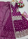 LATEST FAUX GEORGETTE SEQUENCE EMBROIDERY WORK TOP LEHNGA WITH DUPATTA FESTIVE WEAR WHOLESALE PRICE ETHNIC GARMENT (11)