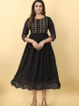 LATEST GEORGETTE EMBROIDERY MIRROR WORK ANARKALI TOP CASUAL WEAR WHOLESALE PRICE ETHNIC GARMENT (2)