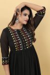 LATEST GEORGETTE EMBROIDERY MIRROR WORK ANARKALI TOP CASUAL WEAR WHOLESALE PRICE ETHNIC GARMENT (2)