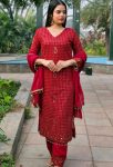 LATEST GEORGETTE EMBROIDERY SEQUENCE WORK TOP BOTTOM WITH DUPATTA FESTIVE WEAR WHOLESALE PRICE ETHNIC GARMENT (4)