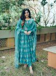 LATEST MUSLIN DIGITAL PRINT AND RUFFLED WORK GOWN BOTTOM WITH DUPATTA FESTIVE WEAR WHOLESALE PRICE ETHNIC GARMENT (3)