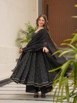 LATEST MUSLIN DIGITAL PRINTED GOWN BOTTOM WITH DUPATTA FESTIVE WEAR WHOLESALE PRICE ETHNIC GARMENT (4)
