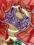 LATEST ORGANZA SILK MULTI THREAD EMBROIDERY SEQUENCE SAREE WITH UNSTITCHED BLOUSE WEDDING WEAR WHOLESALE PRICE ETHNIC GARMENT (3)