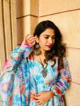 LATEST ORGANZA TABBY SILK DIGITAL PRINTED GOWN BOTTOM WITH DUPATTA PARTYWEAR WHOLESALE PRICE ETHNIC GARMENT (3)