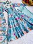 LATEST ORGANZA TABBY SILK DIGITAL PRINTED GOWN BOTTOM WITH DUPATTA PARTYWEAR WHOLESALE PRICE ETHNIC GARMENT (3)