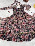 LATEST ORGANZA TABBY SILK DIGITAL PRINTED GOWN WITH DUPATTA FESTIVE WEAR WHOLESALE PRICE ETHNIC GARMENT(12)