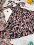 LATEST ORGANZA TABBY SILK DIGITAL PRINTED GOWN WITH DUPATTA FESTIVE WEAR WHOLESALE PRICE ETHNIC GARMENT(12)