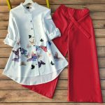 LATEST POLY RAYON DIGITAL PRINTED TOP WITH PALAZZO RED