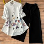 LATEST POLY RAYON DIGITAL PRINTED TOP WITH PALAZZO BLACK