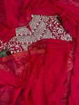 LATEST RANGOLI SILK EMBROIDERY WORK READY TO WEAR SAREE WITH KOTI STYLE FULLY STITCHED BLOUSE PARTYWEAR WHOLESALE PRICE ETHNIC GARMENT (4)