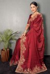 LATEST RANGOLI SILK ZARI WORK WITH SWAROVSKI WORK READY TO WEAR SAREE WITH UNSTITCHED BLOUSE FESTIVE WEAR WHOLESALE PRICE ETHNIC GARMENT (34)