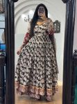 LATEST RAYON COTTON KALAMKARI PRINTED GOWN WITH KOTI AND DUPATTA FESTIVE WEAR WHOLESALE PRICE ETHNIC GARMENT (7)