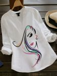 NEW ARRIVAL RAYON COTTON DIGITAL PRINTED ONLY TOP WHITE