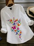 NEW ARRIVAL RAYON COTTON DIGITAL PRINTED ONLY TOP WHITE