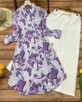 LATEST RAYON DIGITAL PRINTED TOP WITH PALAZZO PURPULE