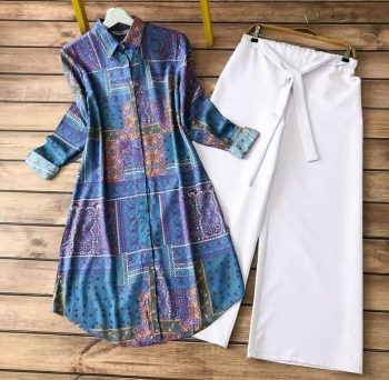 LATEST RAYON DIGITAL PRINTED TOP WITH PALAZZO SKY