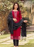 LATEST RAYON EMBROIDERY WORK TOP BOTTOM WITH DUPATTA FESTIVE WEAR WHOLESALE PRICE ETHNIC GARMENT (1)