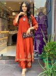 LATEST RAYON FOIL PRINTED TOP WITH BOTTOM FESTIVE WEAR WHOLESALE PRICE ETHNIC GARMENT (1)