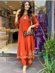 LATEST RAYON FOIL PRINTED TOP WITH BOTTOM FESTIVE WEAR WHOLESALE PRICE ETHNIC GARMENT (1)
