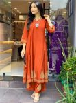 LATEST RAYON FOIL PRINTED TOP WITH BOTTOM FESTIVE WEAR WHOLESALE PRICE ETHNIC GARMENT (1)