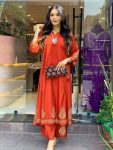 LATEST RAYON FOIL PRINTED TOP WITH BOTTOM FESTIVE WEAR WHOLESALE PRICE ETHNIC GARMENT (1)