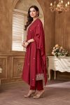 LATEST RAYON SILK EMBROIDERY SEQUENCE WORK TOP BOTTOM WITH DUPATTA FESTIVE WEAR WHOLESALE PRICE ETHNIC GARMENT (3)