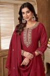 LATEST RAYON SILK EMBROIDERY SEQUENCE WORK TOP BOTTOM WITH DUPATTA FESTIVE WEAR WHOLESALE PRICE ETHNIC GARMENT (3)