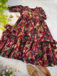 LATEST ROMAN SILK DIGITAL PRINTED GOWN CASUAL WEAR WHOLESALE PRICE ETHNIC GARMENT (5)