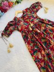 LATEST ROMAN SILK DIGITAL PRINTED GOWN CASUAL WEAR WHOLESALE PRICE ETHNIC GARMENT (5)