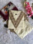 LATEST ROMAN SILK EMBROIDERY SEQUENCE WORK TOP BOTTOM WITH DUPATTA FESTIVE WEAR WHOLESALE PRICE ETHNIC GARMENT (2)