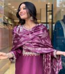 LATEST ROMAN SILK EMBROIDERY WORK TOP BOTTOM WITH DUPATTA FESTIVE WEAR WHOLESALE PRICE ETHNIC GARMENT (4)