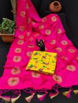 LATEST SANA SILK EMBROIDERY WORK SAREE WITH UNSTITCHED BLOUSE FESTIVE WEAR WHOLESALE PRICE ETHNIC GARMENT (1)