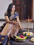 LATEST SOFT BANARASI SILK COPPER ZARI WEAVING WORK SAREE WITH UNSTITCHED BLOUSE FESTIVE WEAR WHOLESALE PRICE ETHNIC GARMENT (4)