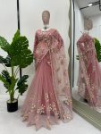 LATEST SOFT NET THREAD WITH SEQUEANCE WORK SAREE WITH UNSTITCHED BLOUSE PARTY WEAR WHOLESALE PRICE ETHNIC GARMENT (16)