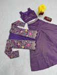 LATEST TISSUE SIMMER EMBROIDERY SEQUENCE WORK CROP TOP PALAZZO WITH SHRUG PARTY WEAR WHOLESALE PRICE ETHNIC GARMENT (9)