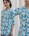 LATEST TWILL RAYON DIGITAL PRINTED TOP SKY
