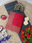 LATEST VICHITRA SILK ZARI WORK WITH SWAROVSKI WORK SAREE WITH UNSTITCHED BLOUSE FESTIVE WEAR WHOLESALE PRICE ETHNIC GARMENT (21)