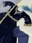 LATEST VISCOSE VELVET EMBROIDERY AND SEQUENCE WORK GOWN BOTTOM WITH DUPATTA FESTIVE WEAR WHOLESALE PRICE ETHNIC GARMENT (5)