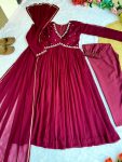 LATST GEORGETTE HAND MOTI WORK GOWN BOTTOM WITH DUPATTA FESTIVE WEAR WHOLESALE PRICE ETHNIC GARMENT (3)