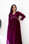 LATST GEORGETTE HAND MOTI WORK GOWN BOTTOM WITH DUPATTA FESTIVE WEAR WHOLESALE PRICE ETHNIC GARMENT (3)