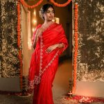 LUXURY ORGANZA SILK MULTY THREAD EMBROIDERY WORK SAREE WITH UNSTITCHED BLOUSE PARTY WEAR WHOLESALE PRICE ETHNIC GARMENT (3)