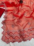 LUXURY ORGANZA SILK MULTY THREAD EMBROIDERY WORK SAREE WITH UNSTITCHED BLOUSE PARTY WEAR WHOLESALE PRICE ETHNIC GARMENT (3)