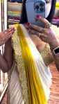 MODERN PADDING CHINON EMBROIDERY LACE BORDER WITH REAL MIRROR WORK READY TO WEAR SAREE WITH FULLY STITCHED BLOUSE PARTY WEAR WHOLESALE PRICE ETHNIC GARMENT (12)