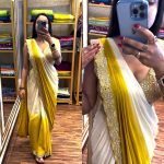 MODERN PADDING CHINON EMBROIDERY LACE BORDER WITH REAL MIRROR WORK READY TO WEAR SAREE WITH FULLY STITCHED BLOUSE PARTY WEAR WHOLESALE PRICE ETHNIC GARMENT (12)