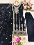 MODERN VISCOSE VELVET EMBROIDERY SEQUENCE WORK TOP BOTTOM WITH DUPATTA FESTIVE WEAR WHOLESALE PRICE ETHNIC GARMENT (3)