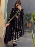 MODERN VISCOSE VELVET EMBROIDERY SEQUENCE WORK TOP BOTTOM WITH DUPATTA FESTIVE WEAR WHOLESALE PRICE ETHNIC GARMENT (3)
