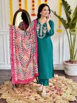 MOST PICKED CHANDERI SILK SEQUENCE CODING EMBROIDERY WORK TOP BOTTOM WITH DUPATTA PARTY WEAR WHOLESALE PRICE ETHNIC GARMENT (6)