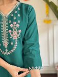 MOST PICKED CHANDERI SILK SEQUENCE CODING EMBROIDERY WORK TOP BOTTOM WITH DUPATTA PARTY WEAR WHOLESALE PRICE ETHNIC GARMENT (6)