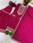 MOST PICKED CHINON EMBROIDERY SEQUENCE WORK TOP SHARARA WITH DUPATTA PARTY WEAR WHOLESALE PRICE ETHNIC GARMENT (4)